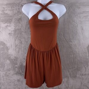 Imbodhi Romper 2.0 Womens Size Small Rust Orange Cross Strap Sleeveless